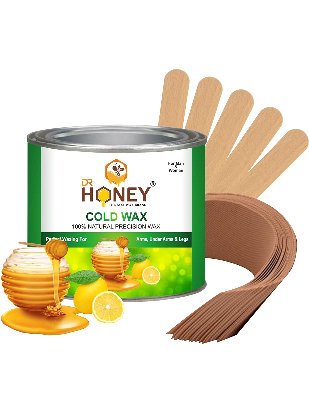 

DR HONEY 100% Natural Precision Cold Wax - 600g, Brown