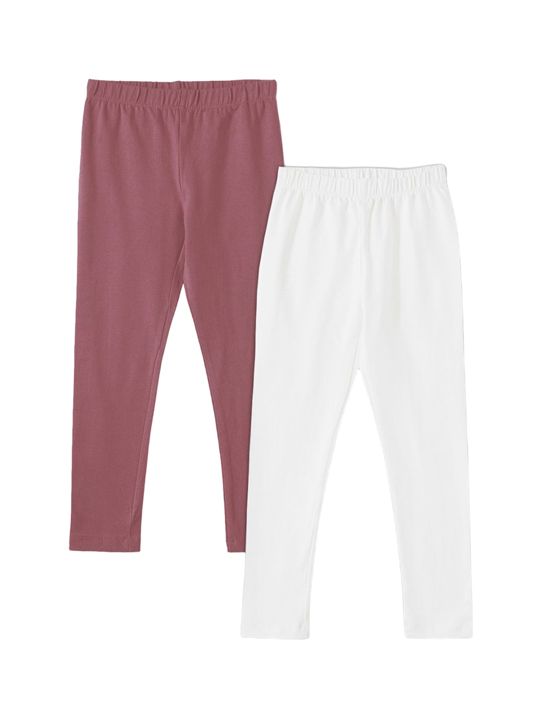 

BAESD Solid Girls Pack Of 2 Ankle-Length Leggings, Maroon