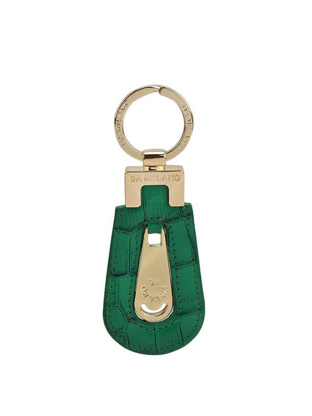 

Da Milano Textured Leather Key Chain, Green