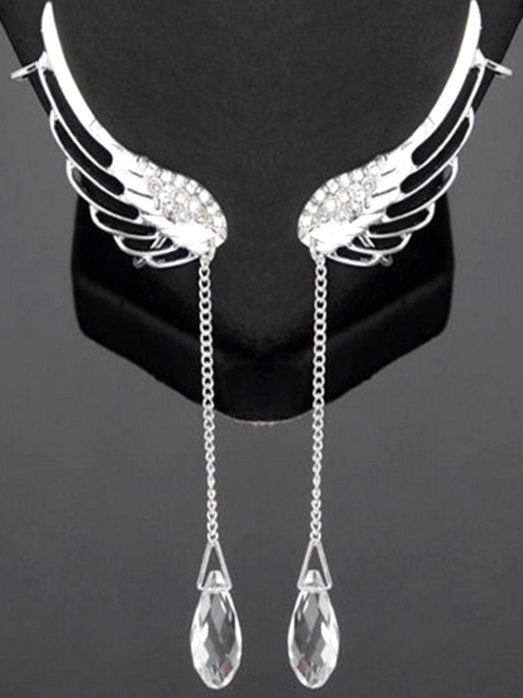 

VAGHBHATT Silver-Plated Contemporary Antique Drop Earrings