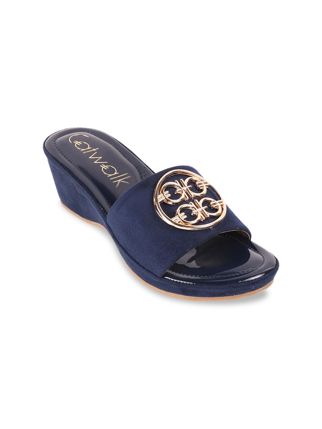 

Catwalk Embellished Suede Wedge Heeled Sandals, Blue