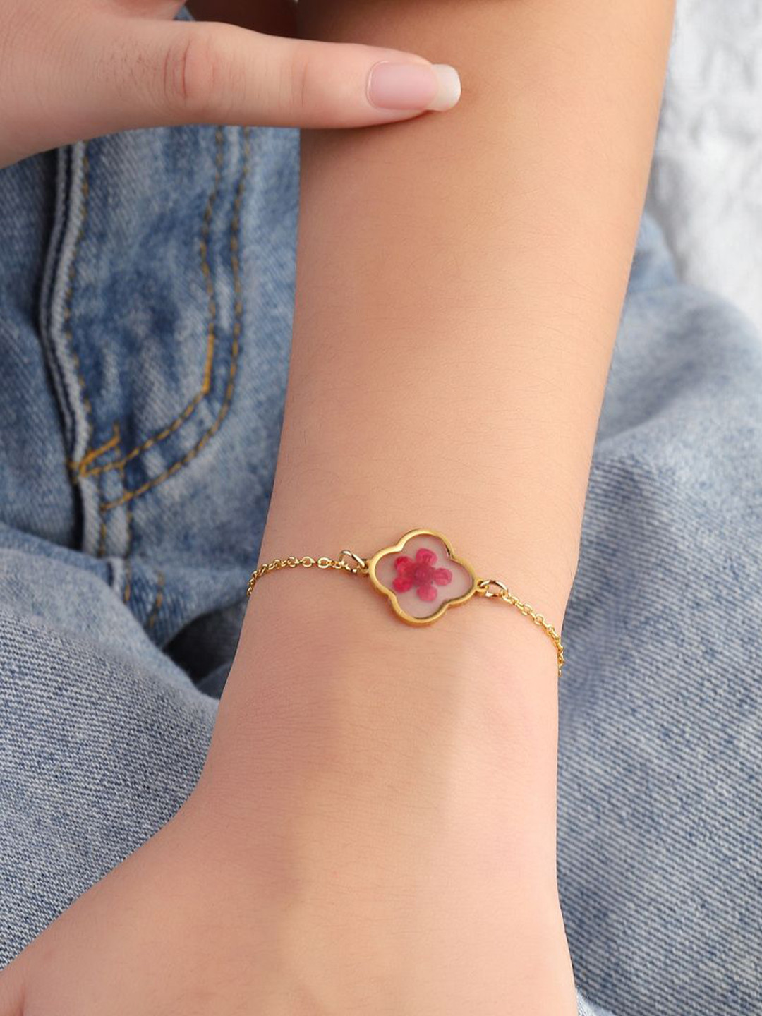 

SALTY Stainless Steel Tranquil Resin Wraparound Bracelet, Gold
