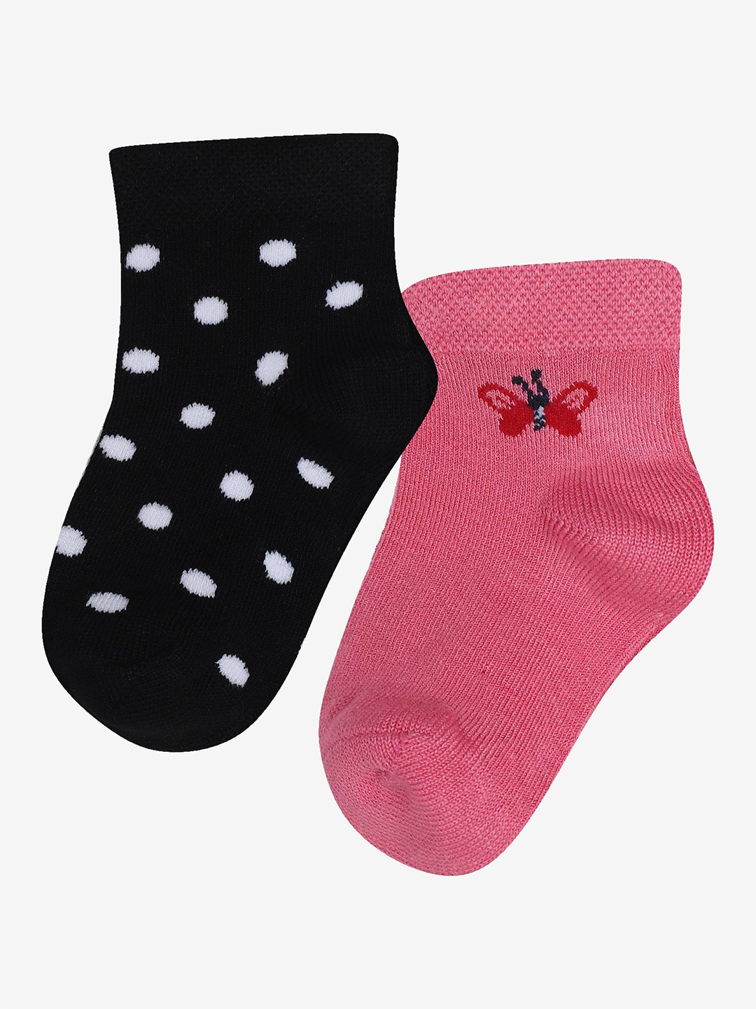 

Bodycare Girls Pack Of 2 Printed Cotton Ankle Length Socks, Pink