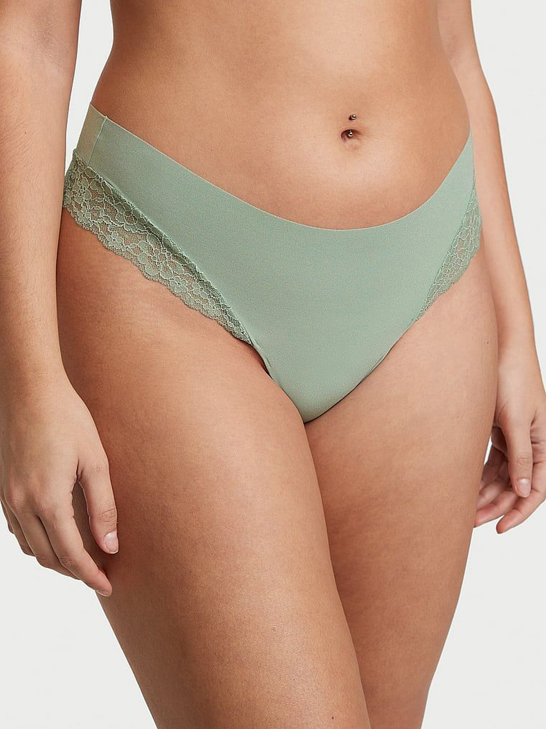 

Victoria's Secret Mid-Rise Thong Briefs, Green