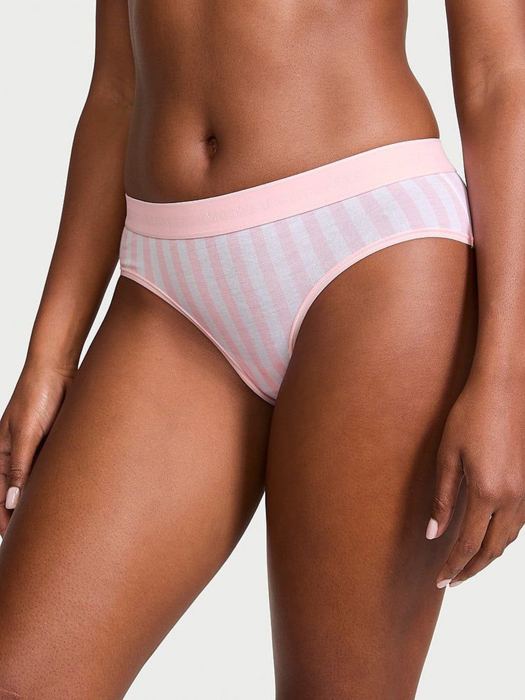 

Victoria's Secret Printed Cotton Hiphugger Briefs, Pink