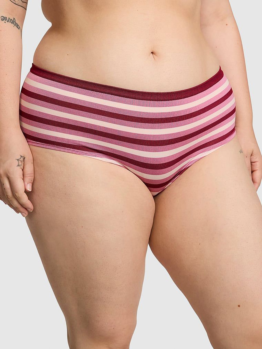 

Victoria's Secret Women Striped Low Rise Hipster Briefs, Pink