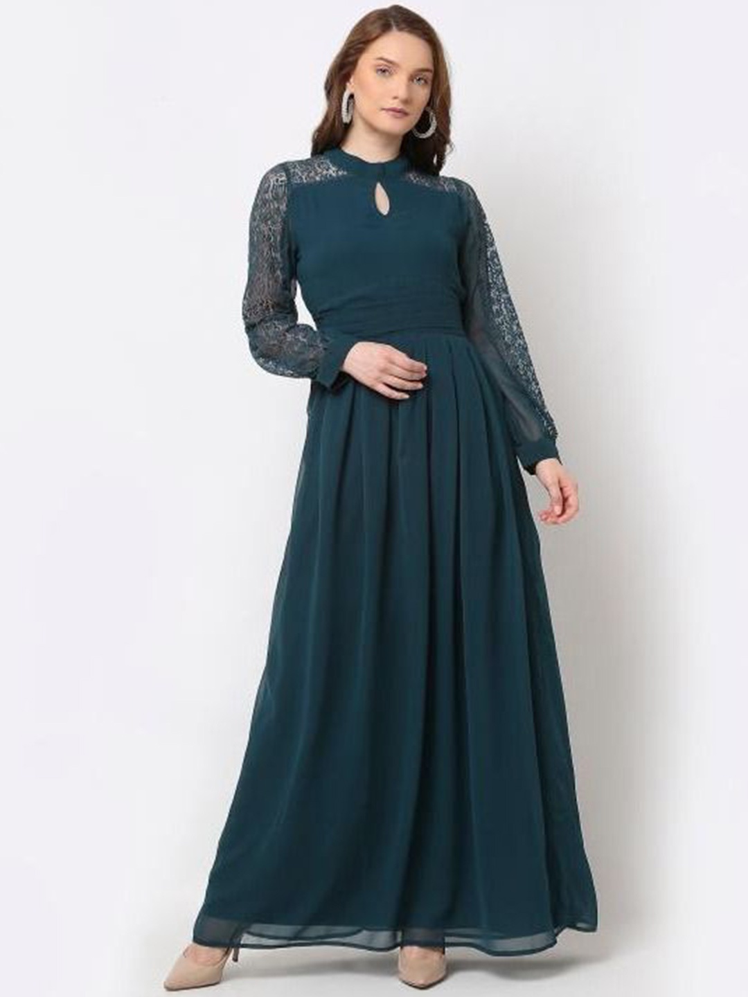 

La Zoire Georgette Fit & Flare Maxi Dress, Blue