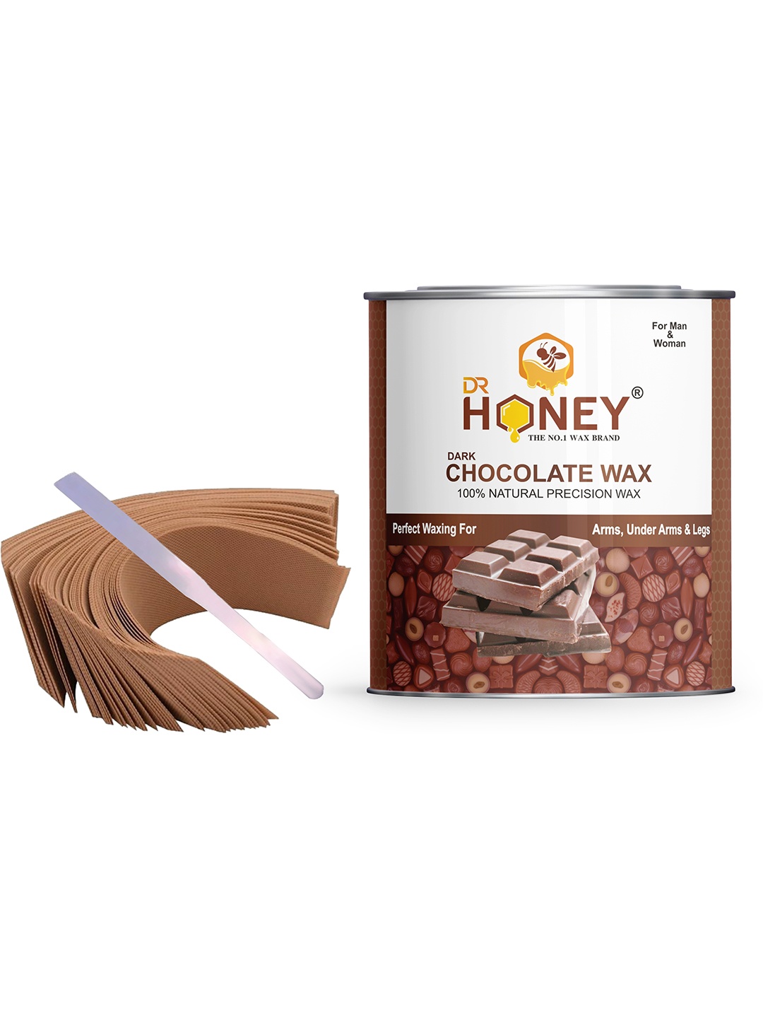 

DR HONEY 100% Natural Precision Dark Chocolate Hot Wax Kit - 499.3g, Brown