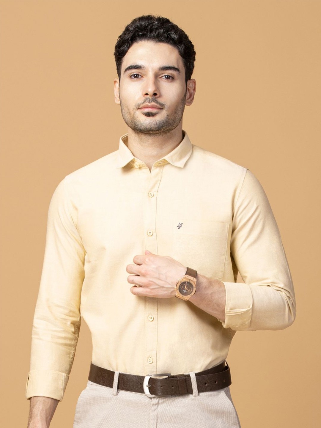 

Berkshire Men Comfort Slim Fit Opaque Formal Shirt, Yellow