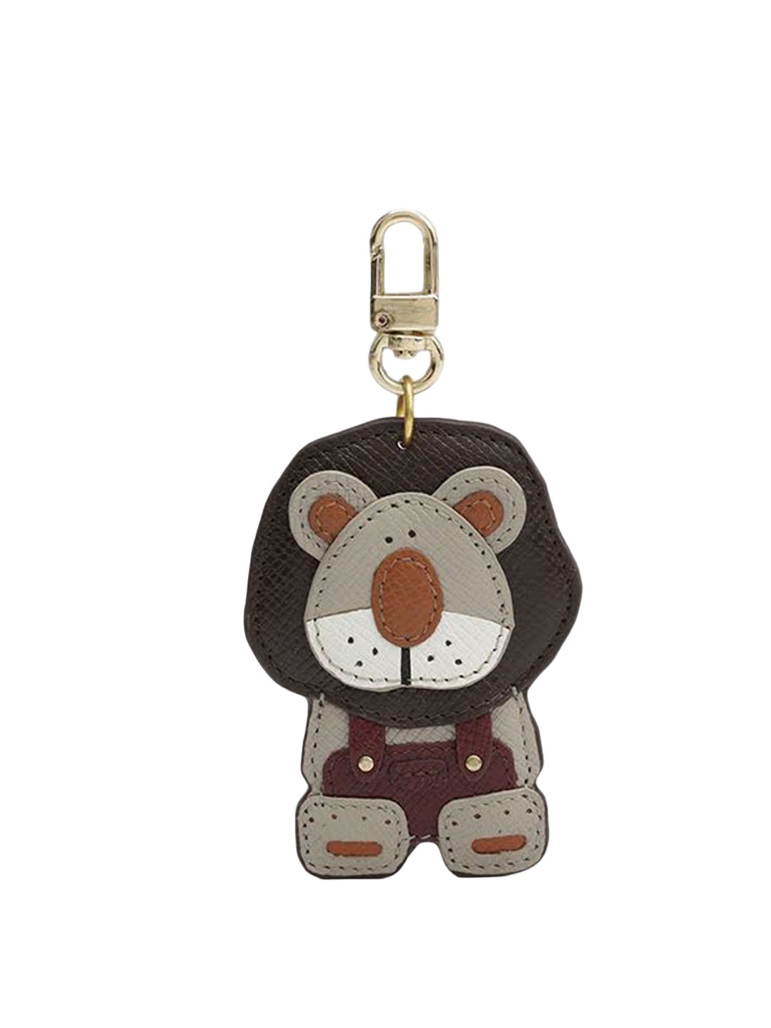 

Da Milano Brown & Maroon Textured Genuine Leather & Metal Key Chain