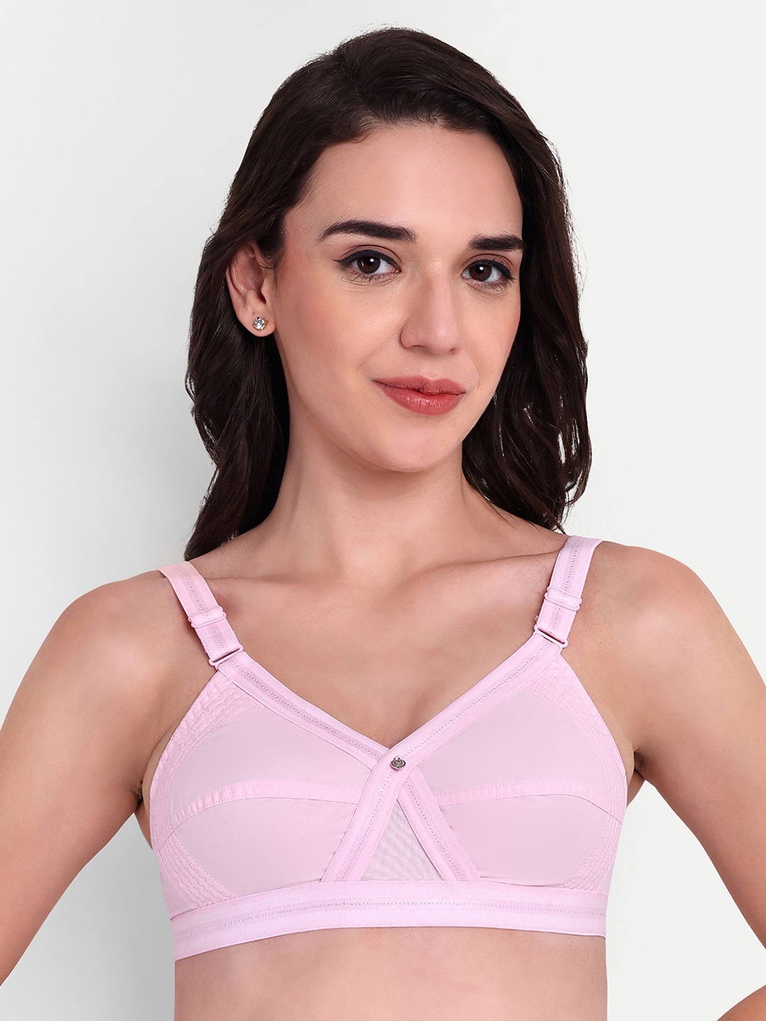 

Skin Beauty Bra Solid Full Coverage Non-Wired Non Padded, Pink