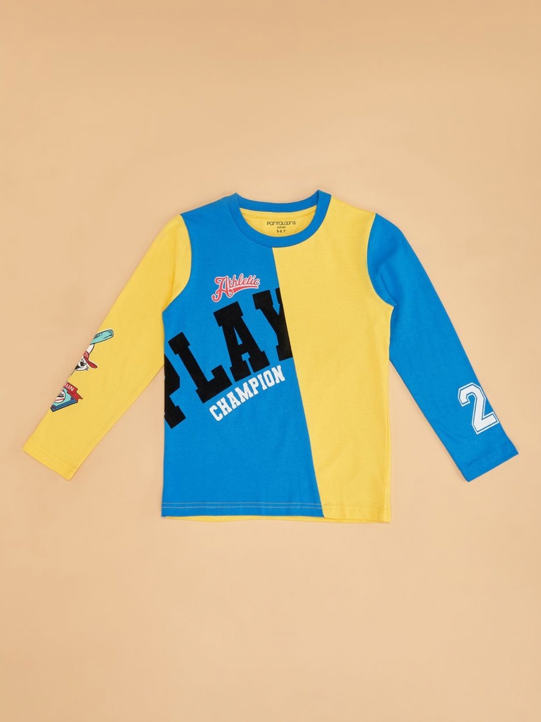 

Pantaloons Junior Boys Colourblocked Round Neck Cotton T-Shirt, Yellow