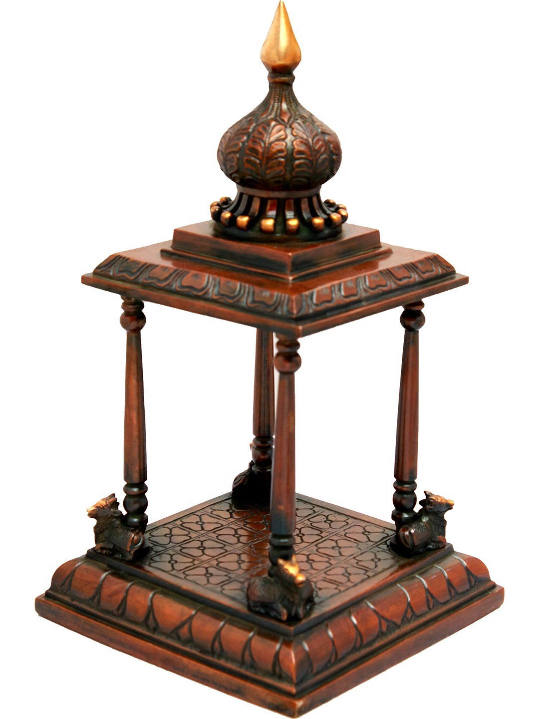 

Exotic India Brown & Gold Toned Textured Brass Religious Idol Showpiece