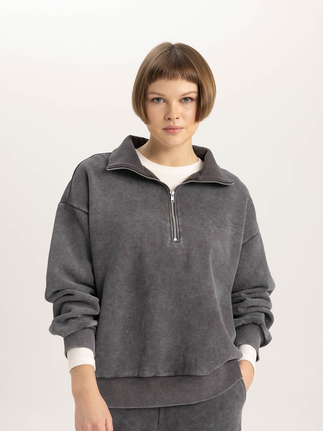 

DeFacto Women Cardigan, Grey melange