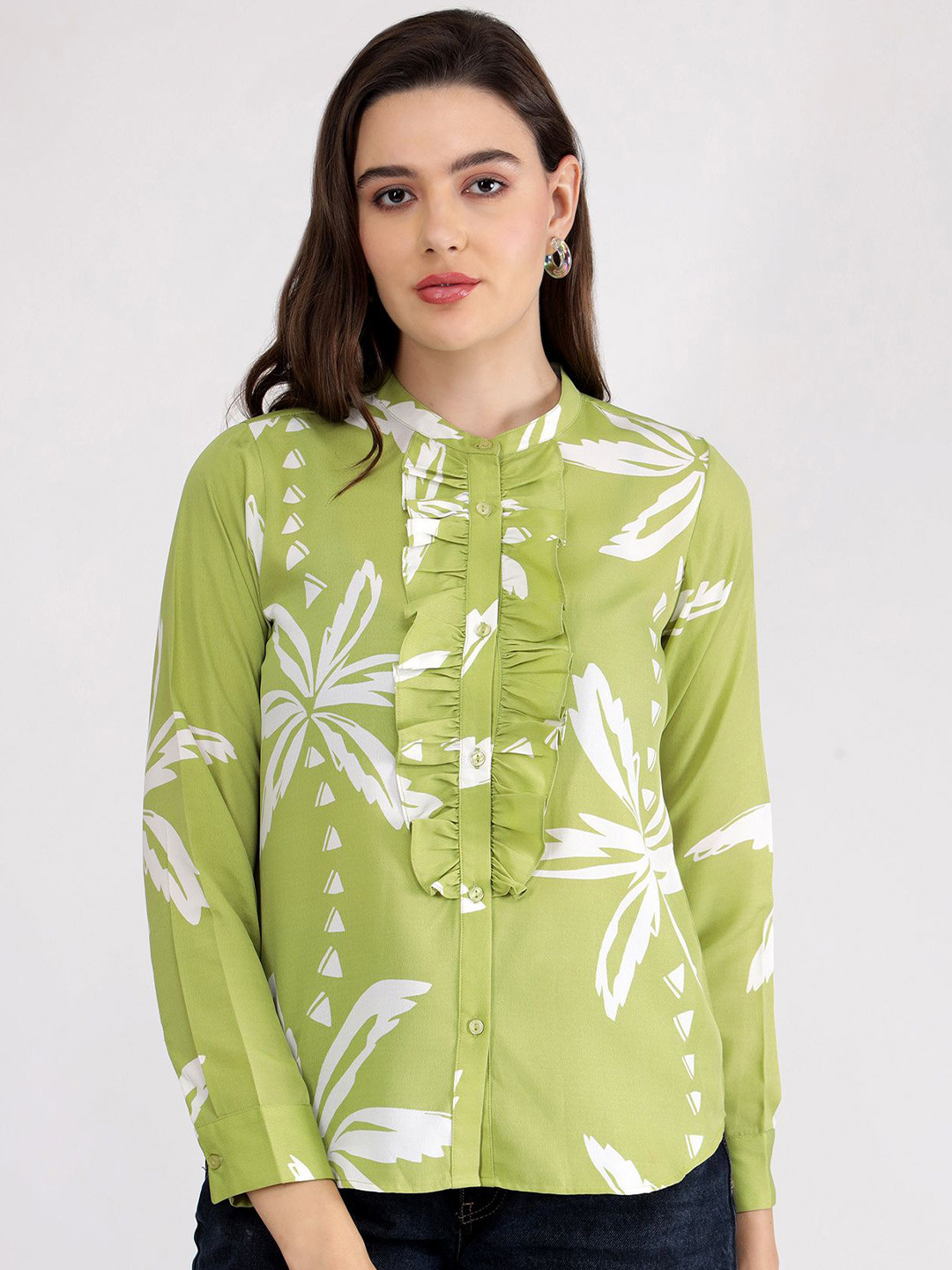 

SALT ATTIRE Floral Print Top, Green
