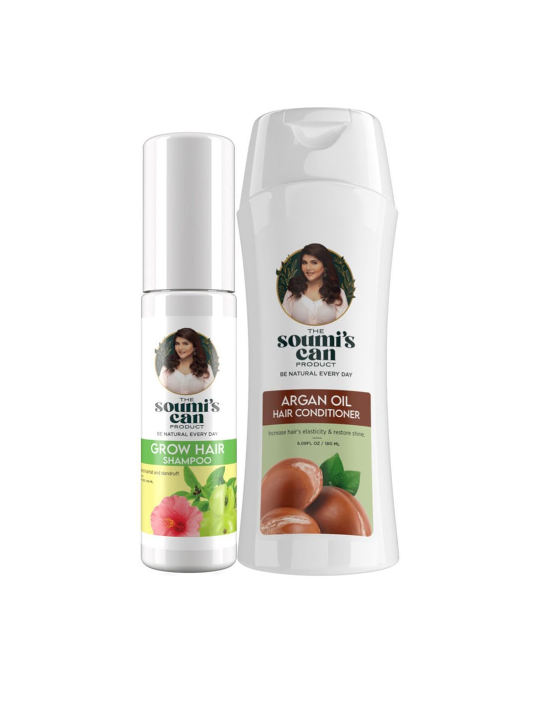 

THE SOUMI'S CAN PRODUCT Set of Grow Hair Shampoo 100ml & Argan Oil Conditioner 180ml, White