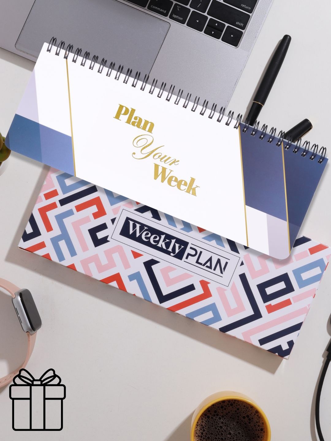 

Doodle 52-Week Wiro Undated Weekly Desk Planner, White