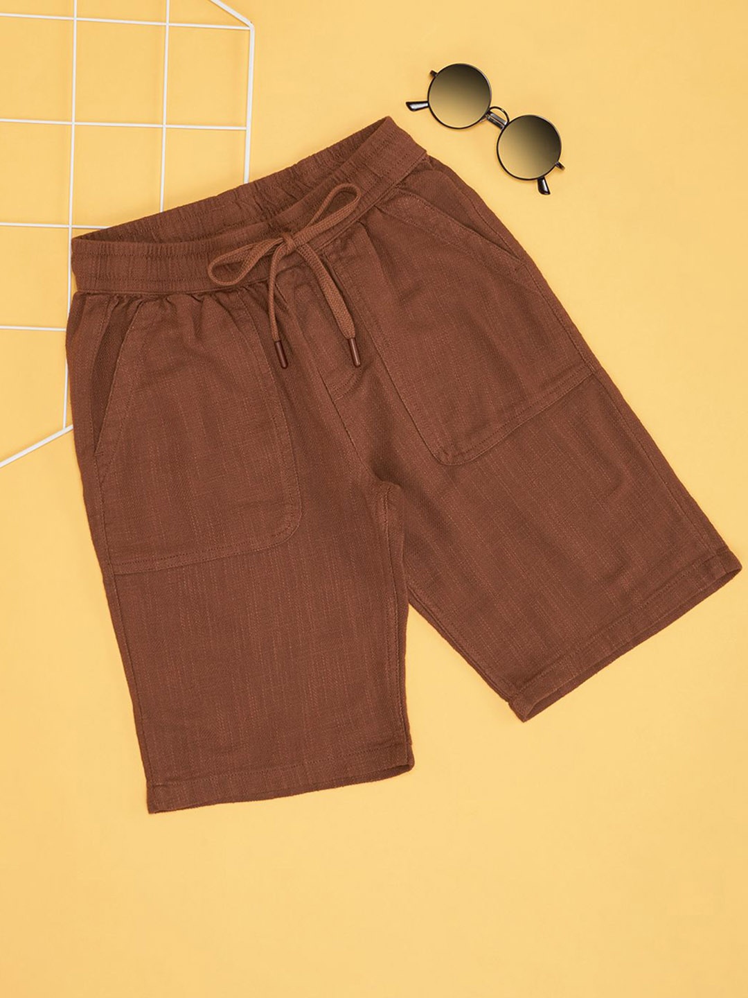 

Pantaloons Junior Solid Boys Shorts, Brown