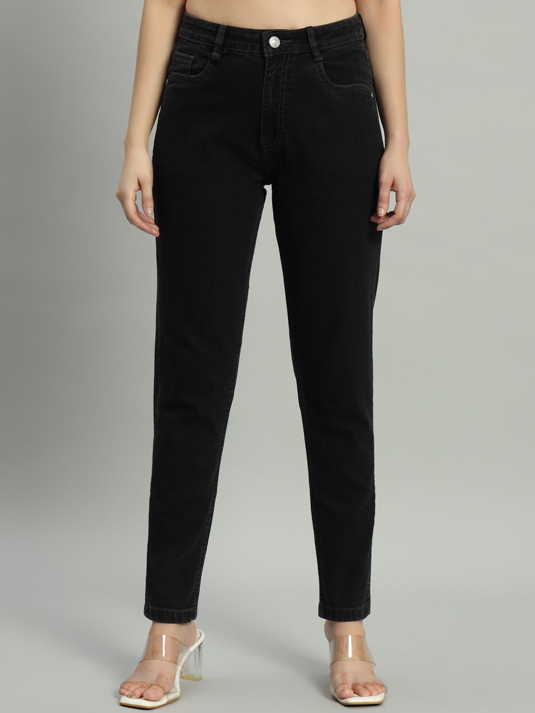 

BAESD Women Skinny Fit High-Rise Stretchable Jeans, Black