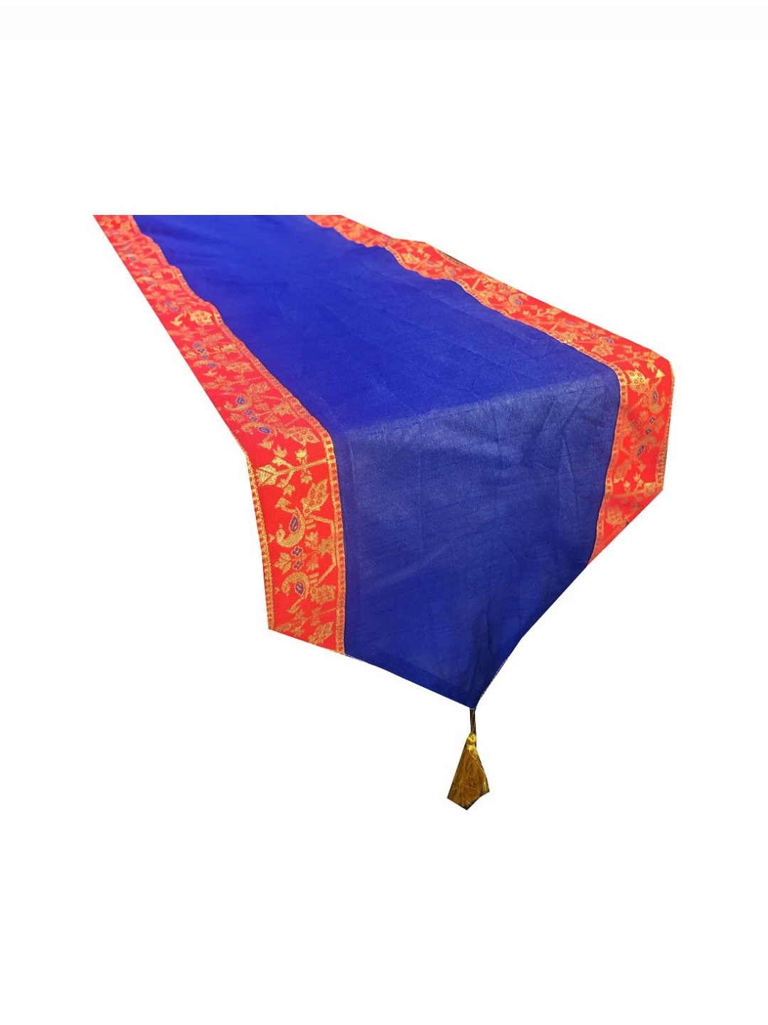 

Pink Parrot Red & Blue Ethnic Motifs Printed Table Runner