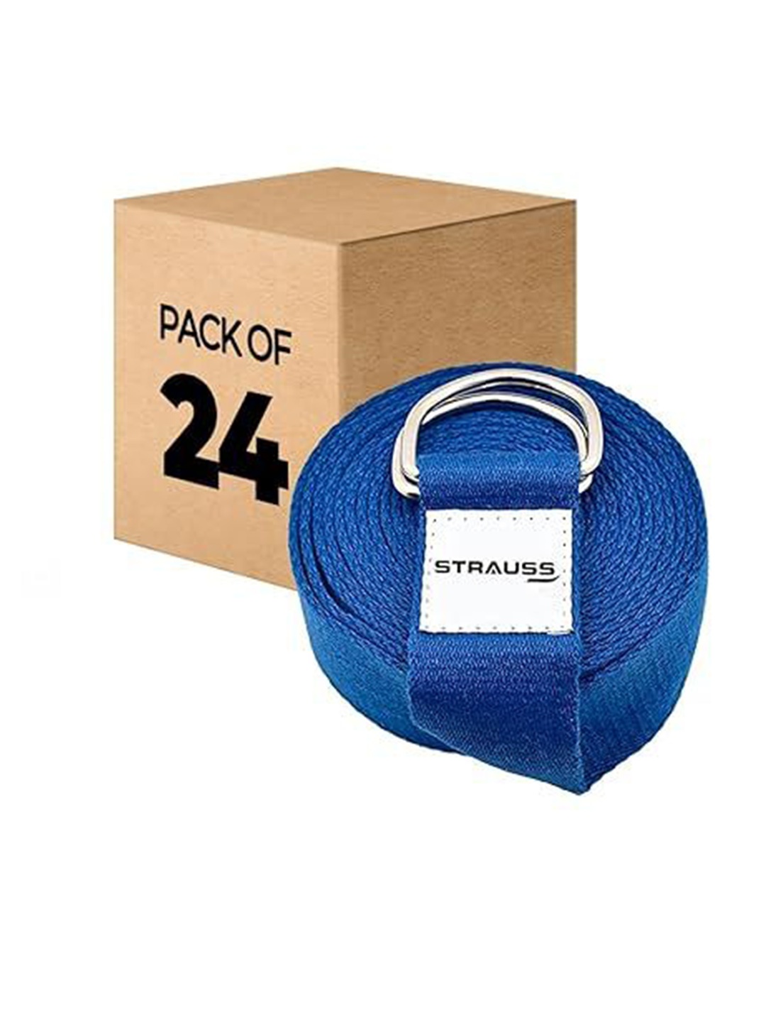 

STRAUSS 24-Pcs Adjustable Stretching Yoga Belt, Blue