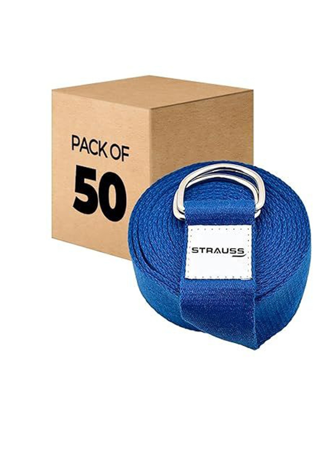 

STRAUSS Pack Of 50 Stretching Belt Workout Accessories, Blue
