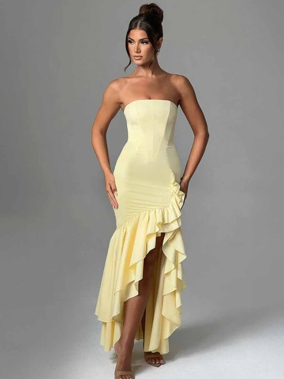 

StyleCast Off-Shoulder Bodycon Midi Dress, Yellow