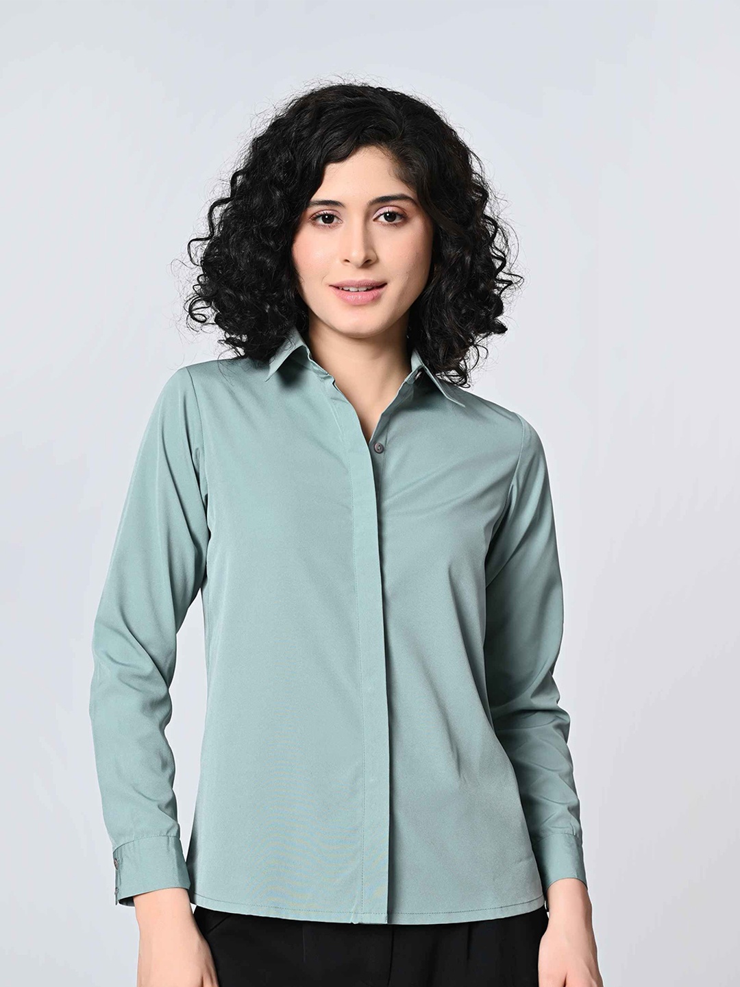 

ALL WAYS YOU Women Standard Opaque Formal Shirt, Green