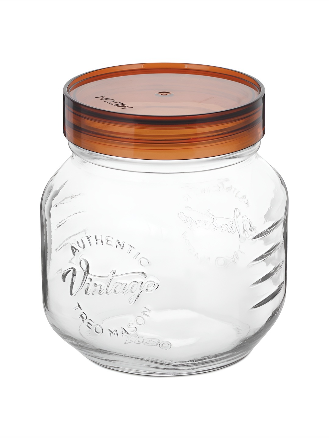 

Treo Transparent & Brown Vintage Glass Jar with Airtight Lid Glass Container 1200 ml