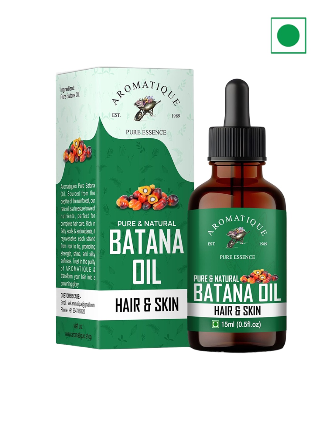 

AROMATIQUE Pure Batana Oil For Hair Growth-15ml, Brown