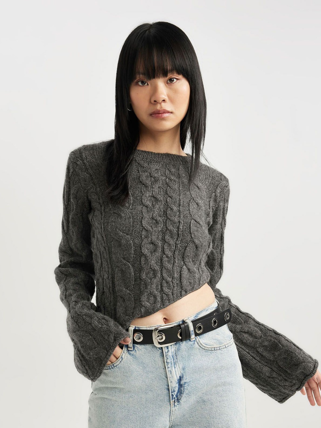 

DeFacto Women Quirky Pullover, Grey