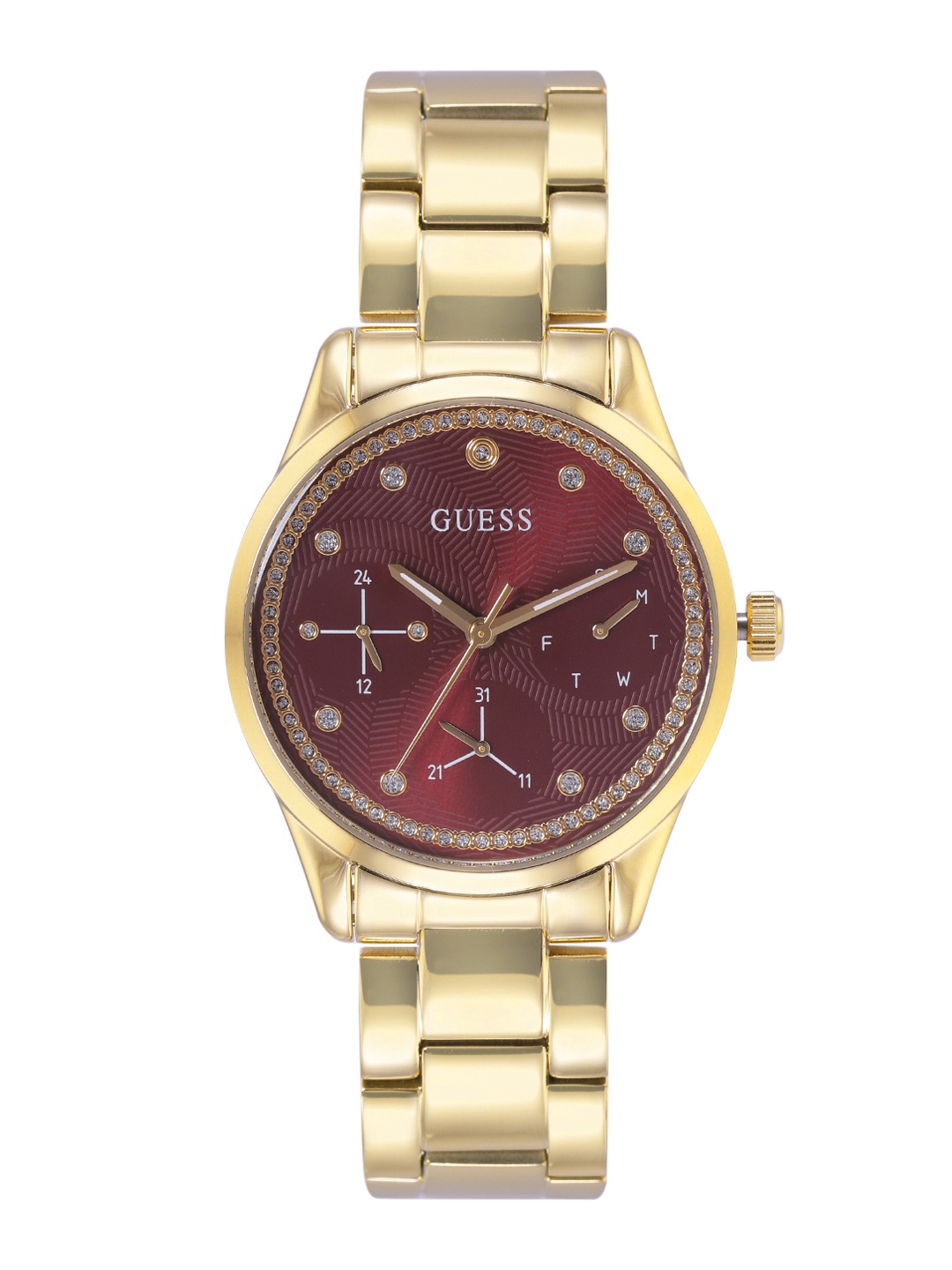 

GUESS Women Bracelet Style Straps Analogue Multi Function Watch GW0659L5, Red