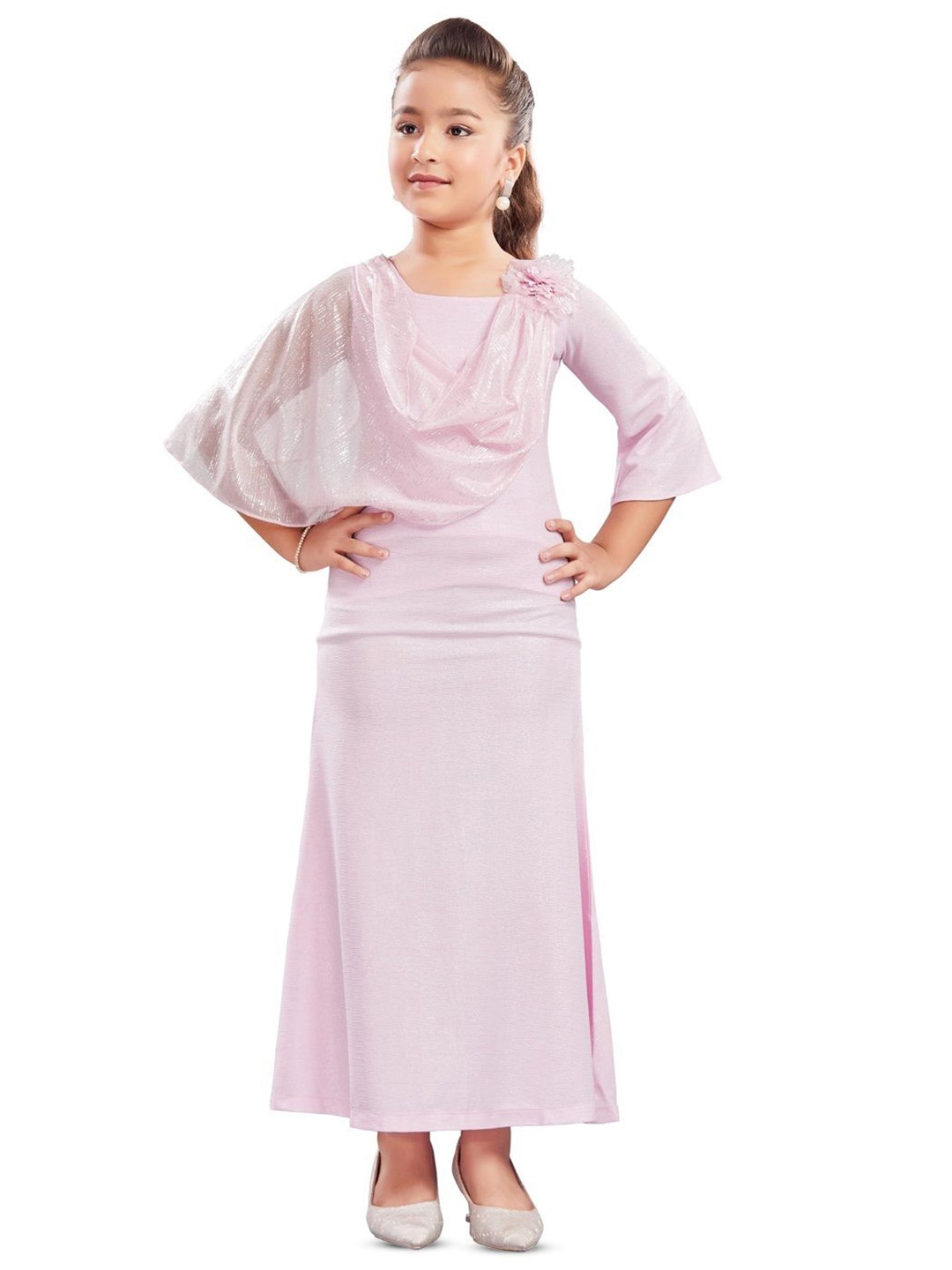 

Lei-Chie Flared Sleeve Maxi Dress, Pink