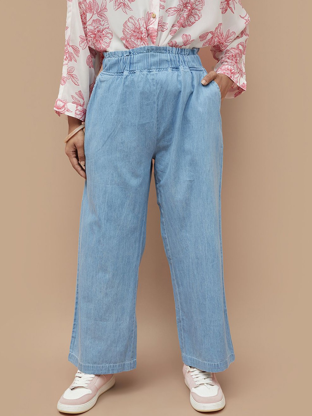 

Colour Me by Melange Women Trousers, Blue