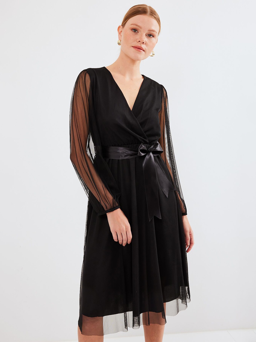

BIGDART Solid Wrap Dress, Na