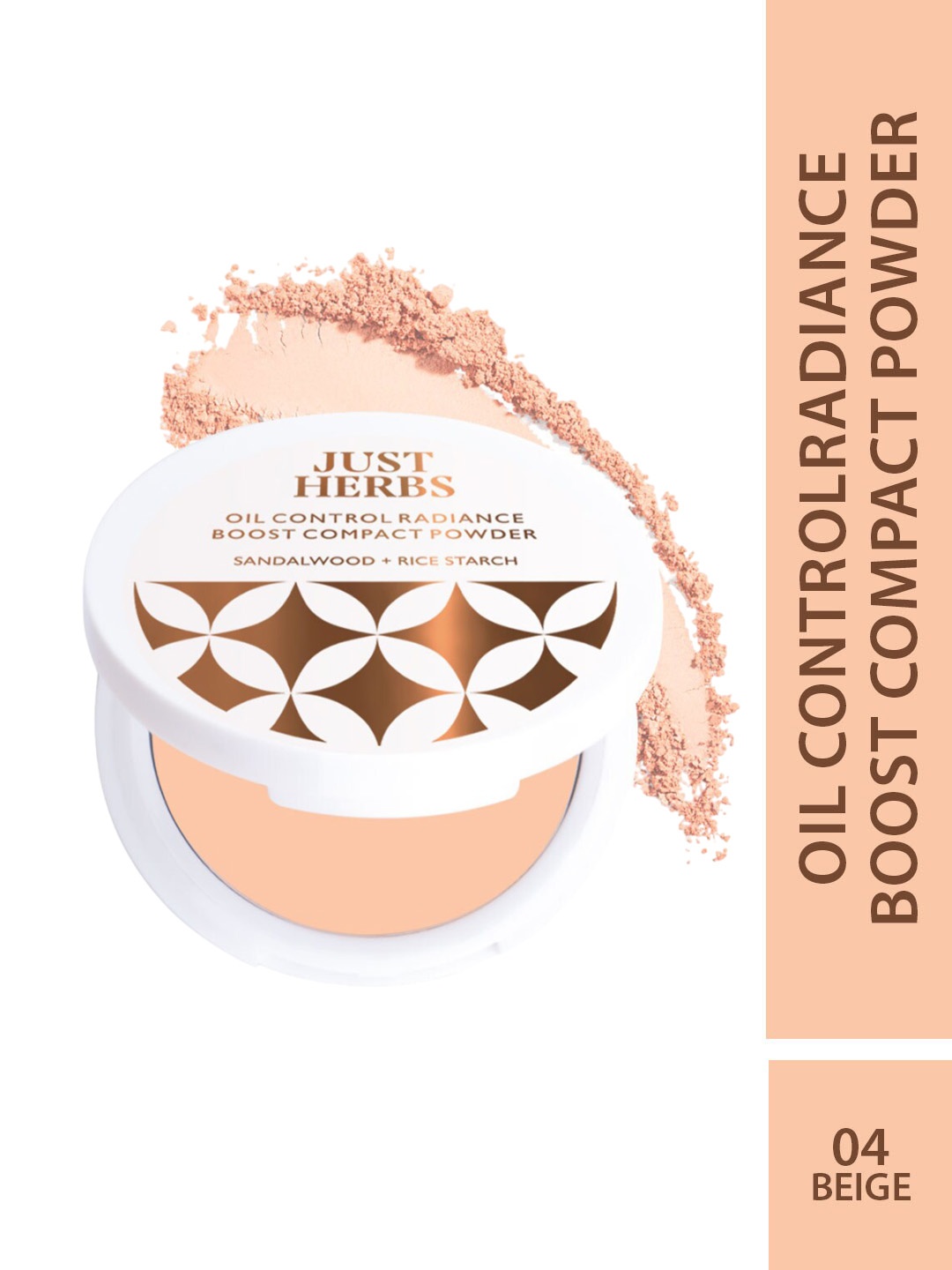 

Just Herbs Sandalwood & Rice Starch Oil Control Radiance Boost Compact Powder - Beige 04, Na