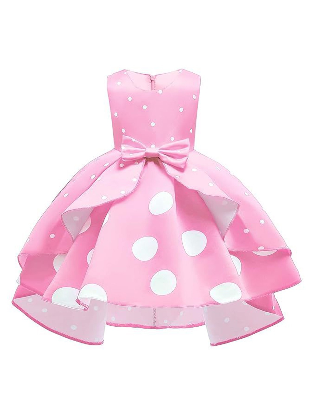 

BAESD Girls Polka Dot Fit & Flare Layered Dress, Pink