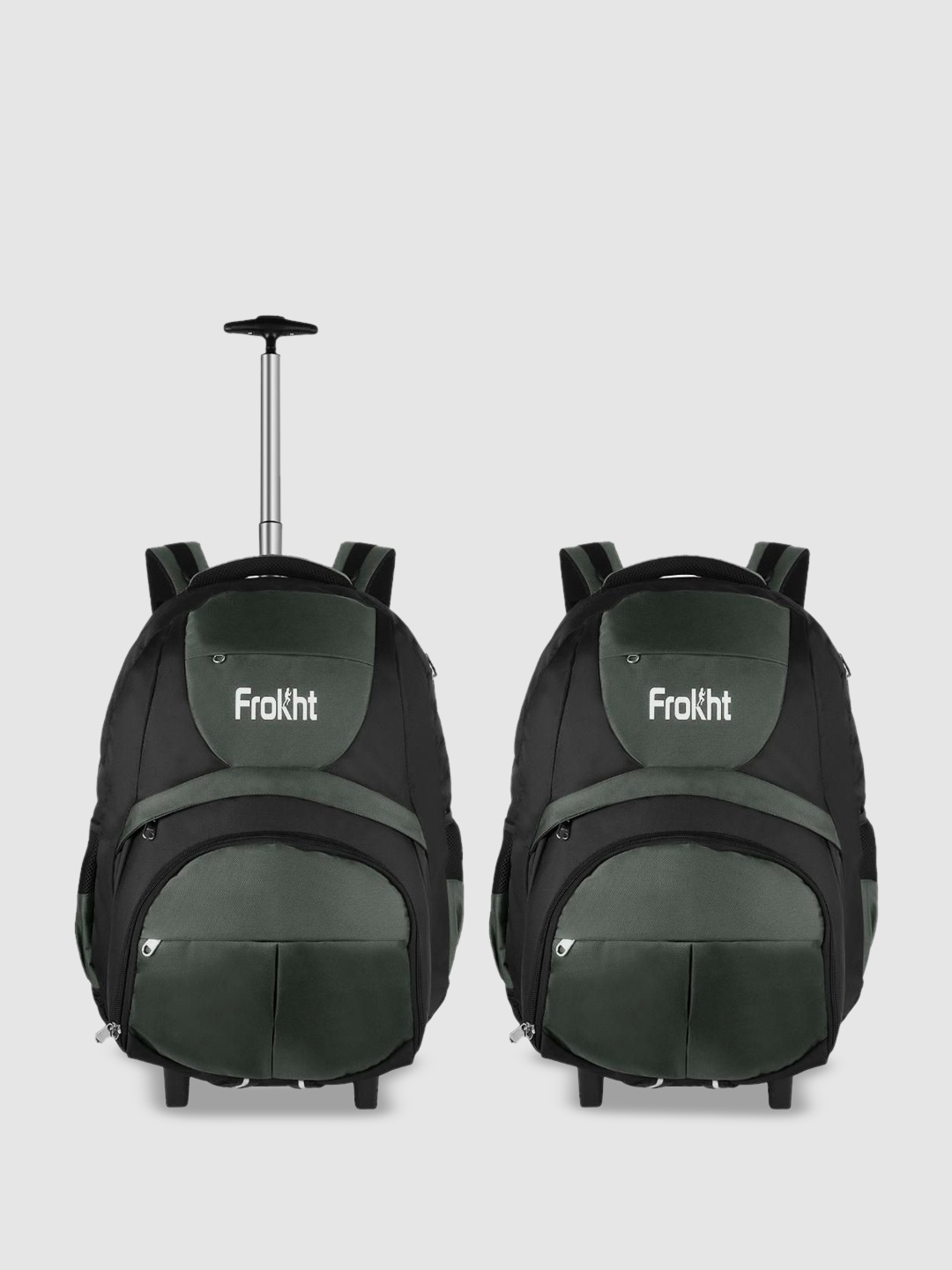 

Frokht Travel Laptop Backpack with Wheels, Black