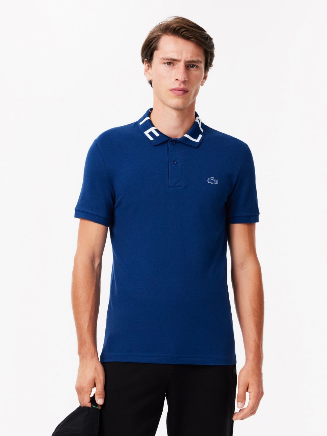 

Lacoste Men Solid Polo Collar Cotton Slim Fit T-Shirt, Blue