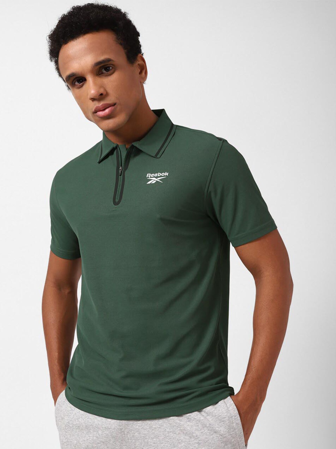 

Reebok Slim-Fit Assault Polo Collar T-Shirt, Olive