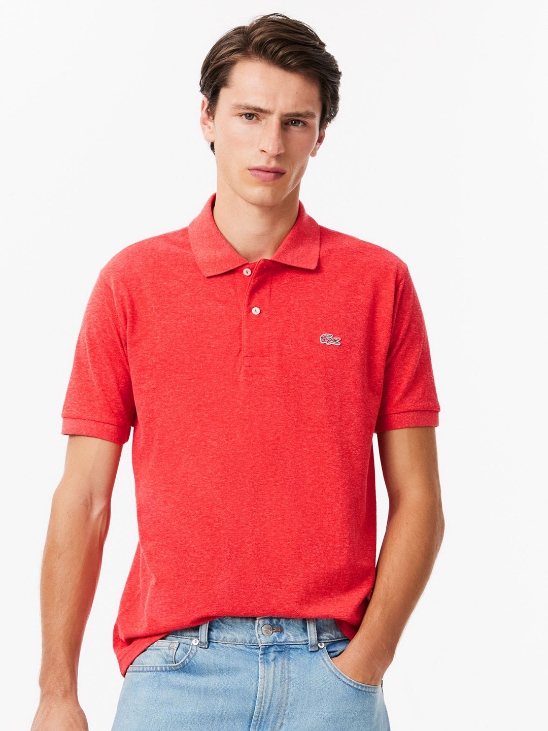 

Lacoste Men Solid Polo Collar Cotton T-Shirt, Red