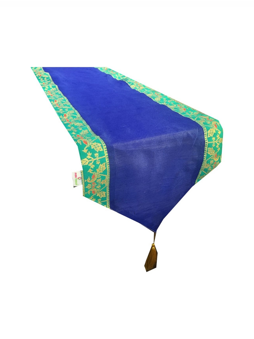

Pink Parrot Blue & Green Ethnic Motifs Printed Table Runner