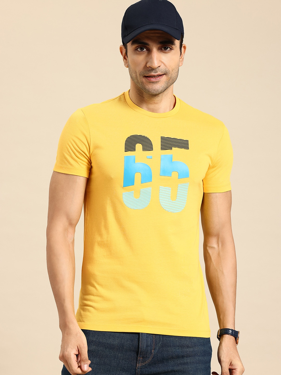 

United Colors of Benetton Varsity Printed T-shirt, Yellow