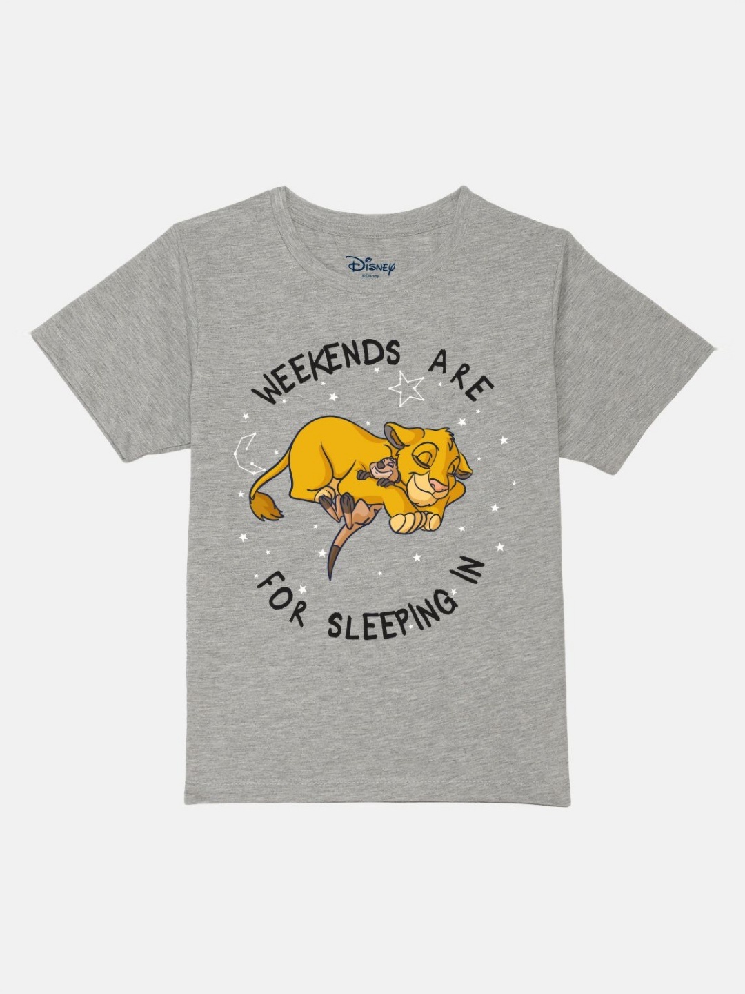 

YK Disney Boys Graphic Printed Round Neck Pure Cotton T-Shirt, Grey