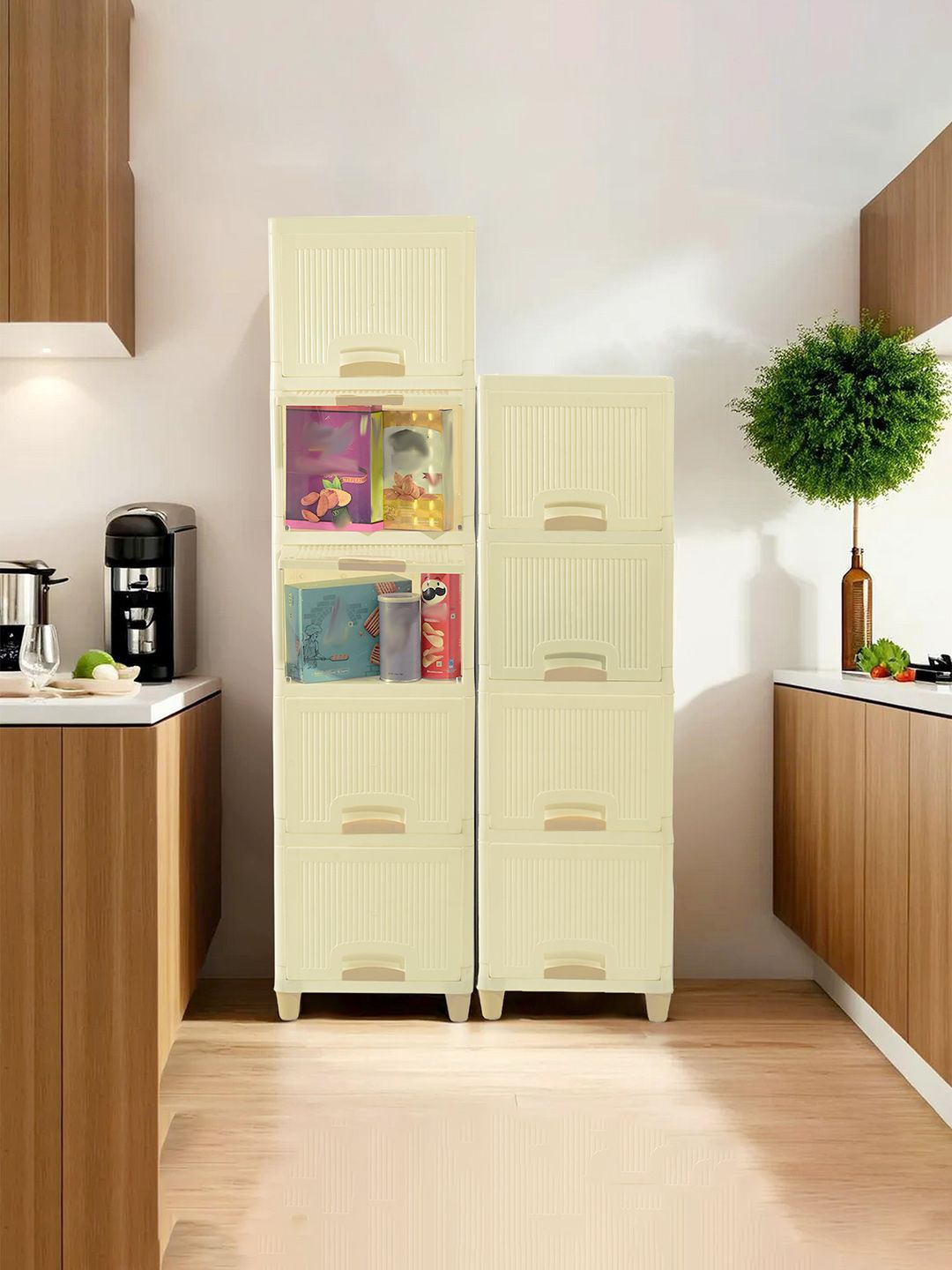 

Kuber Industries Cream-Coloured 2 PiecesMulti-Utility Organisers