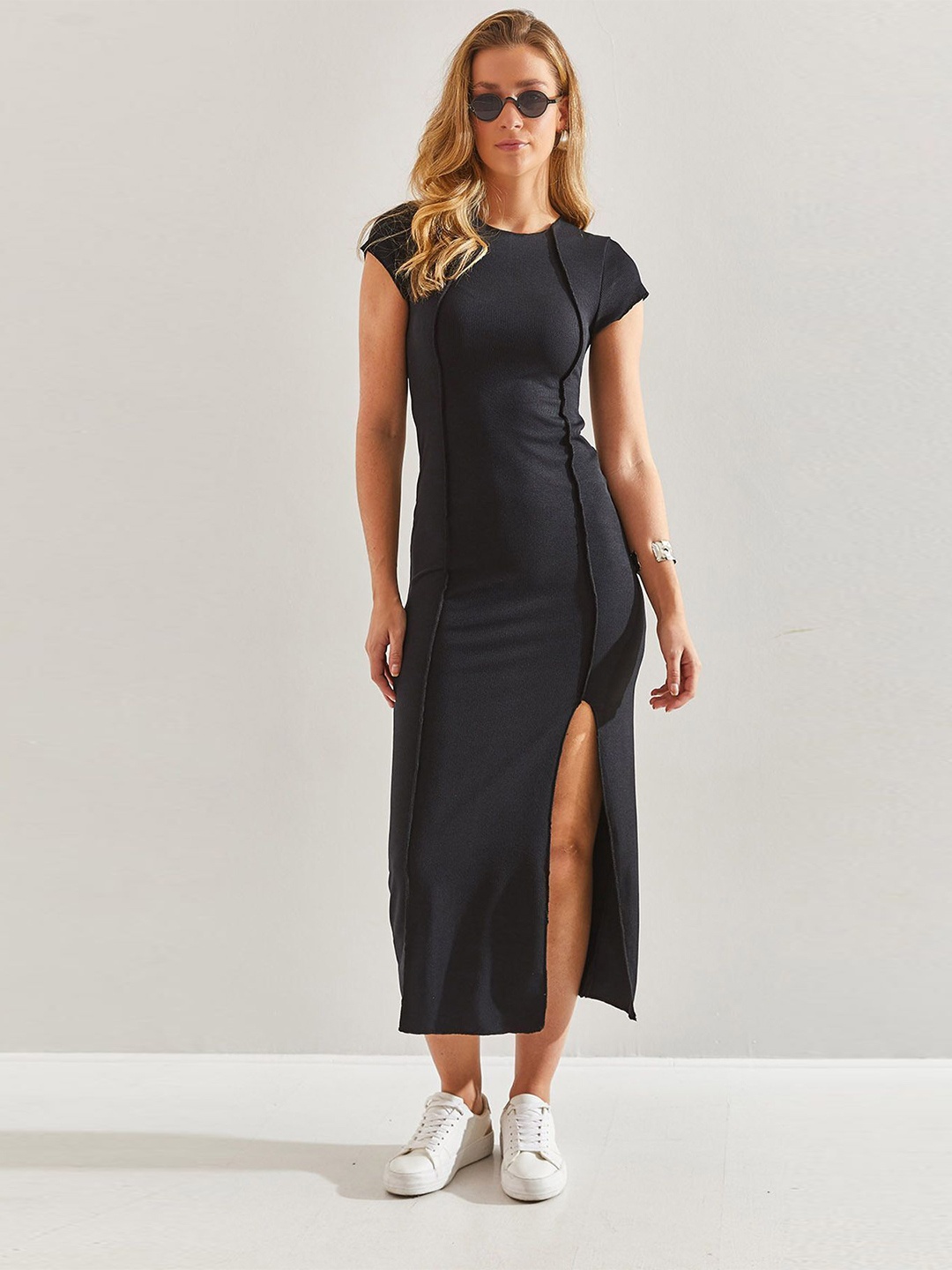 

BIANCO LUCCI Women Sheath Midi Dress, Black