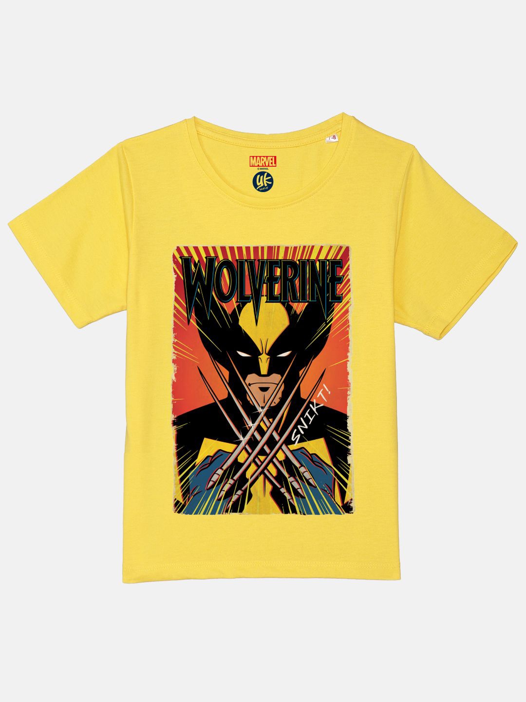 

YK Marvel Boys Graphic Printed Round Neck Pure Cotton T-Shirt, Yellow