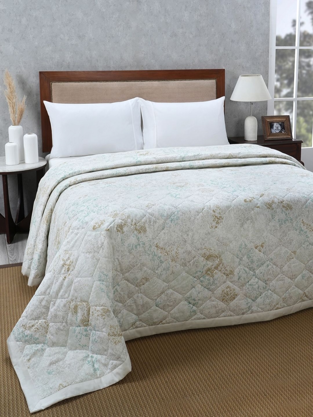 

MASPAR PBS Renaissance Green Ethnic Motifs Printed 110GSM Cotton Double Queen Quilt