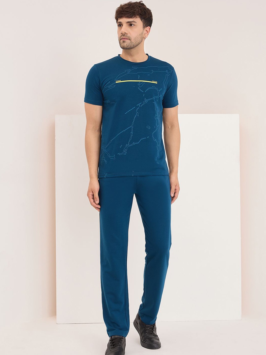 

Sweet Dreams Printed T-Shirt With Trousers Co ords, Navy blue