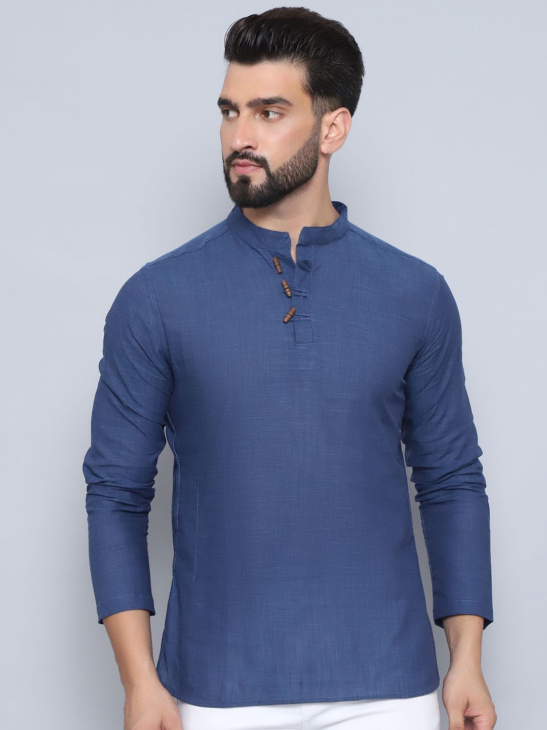 

even Mandarin Collar Straight Kurta, Grey